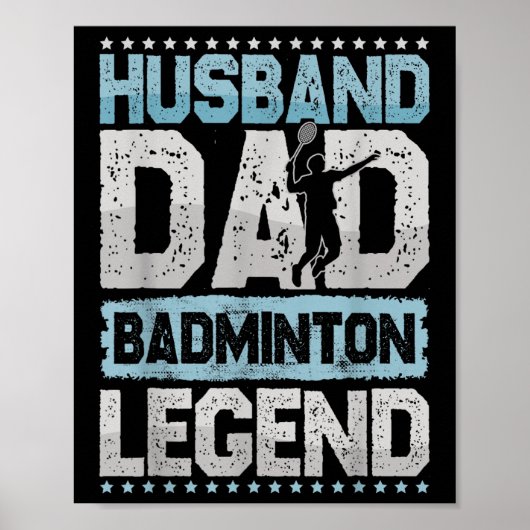 De Badminton Legenden Retro Shuttle Heren Badminto Poster (Voorkant)