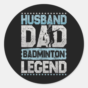 De Badminton Legenden Retro Shuttle Heren Badminto Ronde Sticker