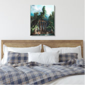 De badpool door Hubert Robert 2e editie Canvas Afdruk (Insitu (Slaapkamer))