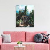 De badpool door Hubert Robert 2e editie Canvas Afdruk (Insitu (Woonkamer))