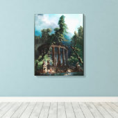 De badpool door Hubert Robert 2e editie Canvas Afdruk (Insitu (Houten vloer))