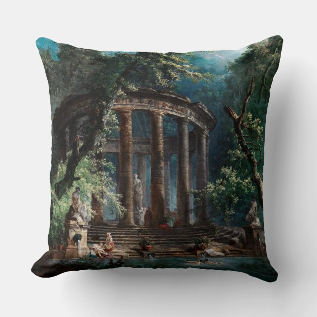 De badpool door Hubert Robert 2e editie Kussen (Voorkant)