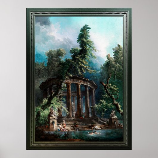 De badpool door Hubert Robert 2e editie Poster (Voorkant)