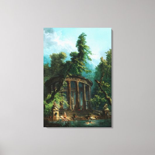 De badpool door Hubert Robert Canvas Afdruk (Voorkant)