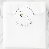 De Bahama's bruiloft Welkom Sticker Label, zwart (Tas)