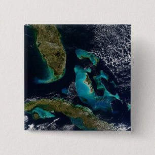 De Bahama's, Florida en Cuba Vierkante Button 5,1 Cm