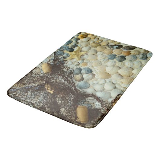 De Bain Coquillages, Plage, Océan, Bain, Tapis ou Mat (Angle)