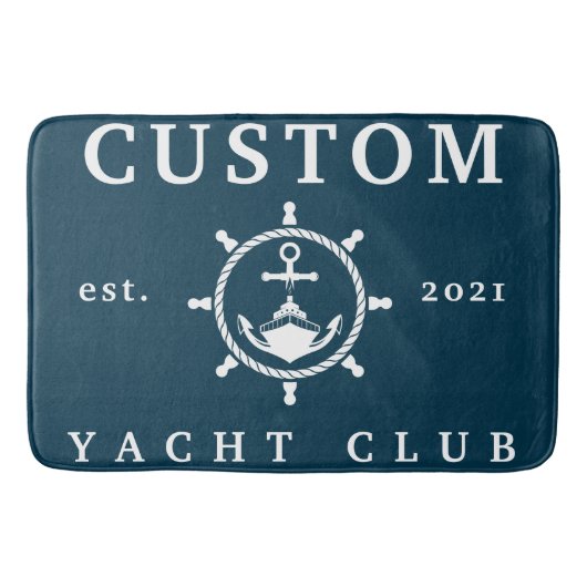 De Bain Nom personnalisé Yacht Club tapis, tapis personnal (Devant)