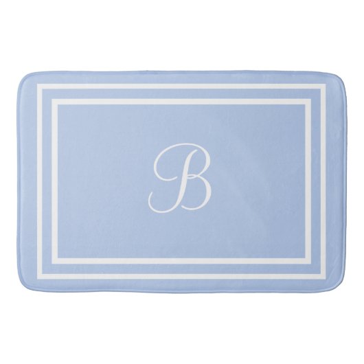De Bain Tapis bleu initial ou nom (Devant)
