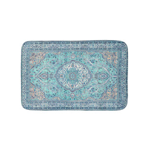 De Bain Tapis bleu vintage Motif