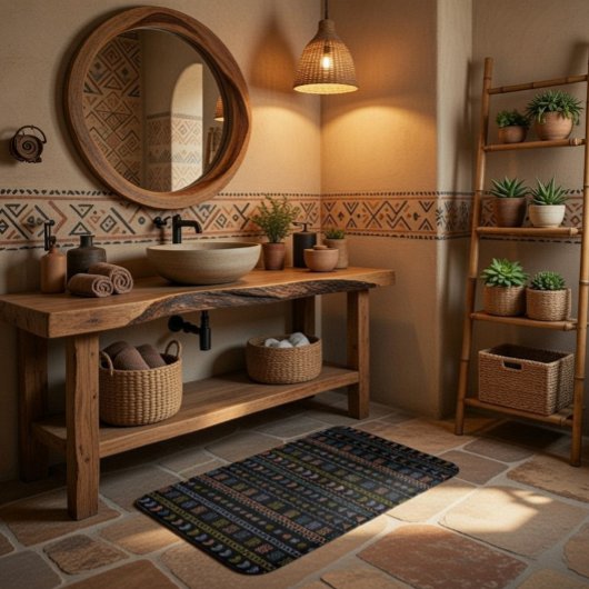 De Bain Tapis d'art populaire scandinave