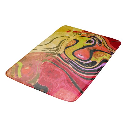 De Bain Tapis d'art rouge Abstrait (Angle)