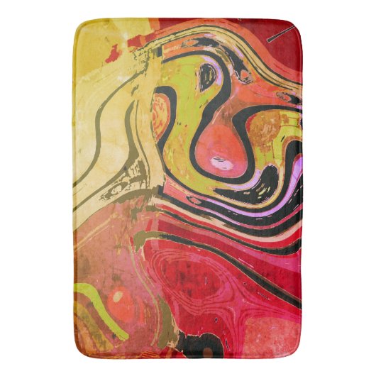 De Bain Tapis d'art rouge Abstrait (devant Vertical)