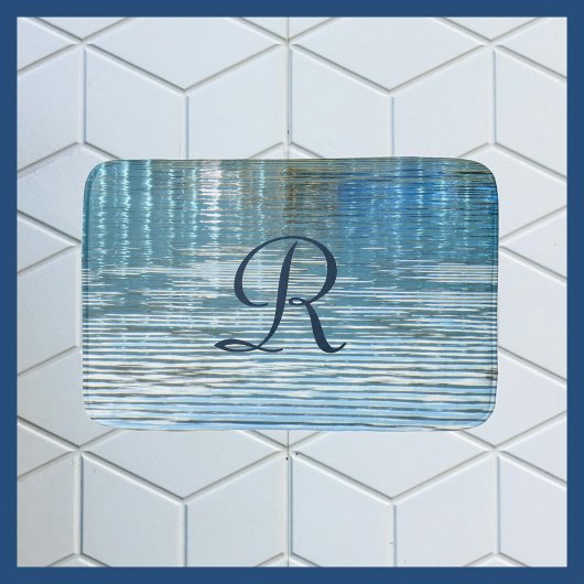De Bain Tapis en peluche à monogramme avec réflexion abstr