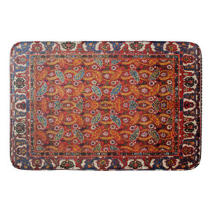 De Bain Tapis oriental ethnique perse rouge