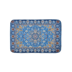 De Bain Tapis Persan Turc Bleu Oriental Antique