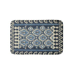 De Bain Tapis persan turc oriental bleu