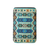 De Bain Tapis Persan Turc Oriental Bleu Vert (Devant (Vertical))