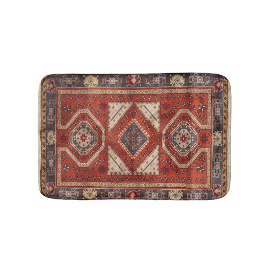 De Bain Tapis persan turc oriental rouge (Devant)
