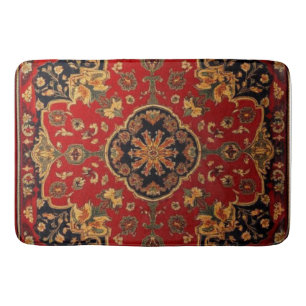 De Bain Tapis persan vintage rouge or Kashan tapis persan