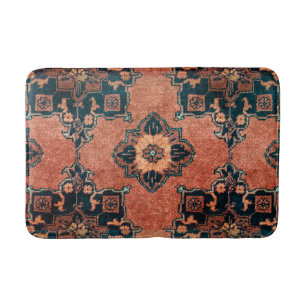 De Bain Tapis Perse Vintage antique en terre cuite orienta