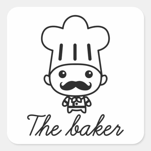 De Baker Vierkante Sticker (Voorkant)