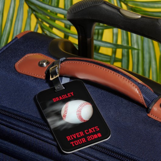 De bal de Speler van het Baseball Team van de Ball Bagagelabel (Voorkant Insitu 1)