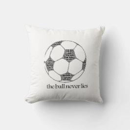 De Bal Liegt Nooit Voetbal Typografie Kussen