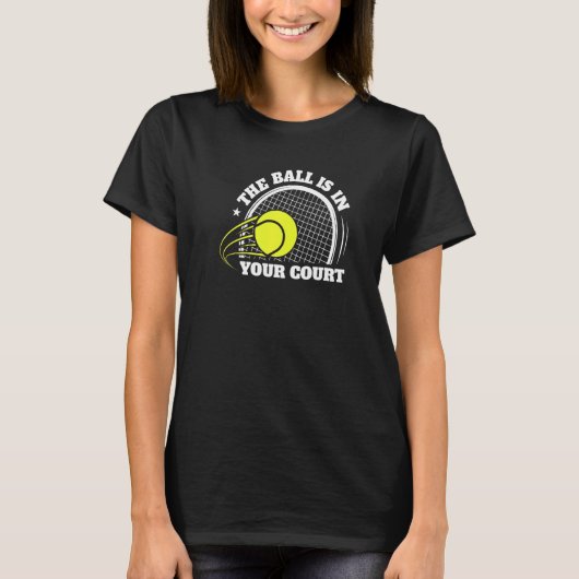 De bal ligt in uw baan Cool Tennis Player Graph T-shirt (Voorkant)