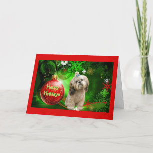 De Bal van de Kerstkaart van Tzu van Shih prettige Feestdagen Kaart