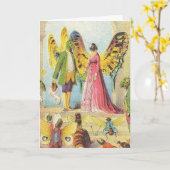 De bal van de vlinder, verjaardag kaart (Gele Bloem)