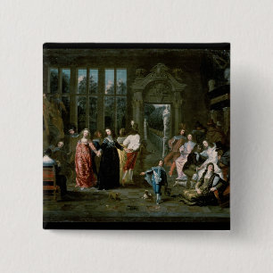 De bal vierkante button 5,1 cm