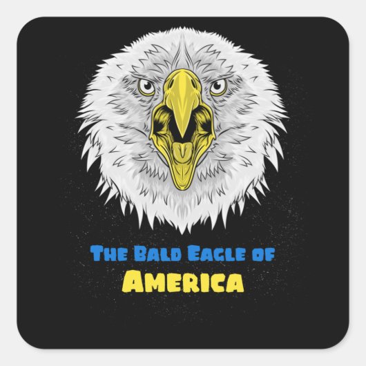 De Bald Eagle van het Amerikaanse embleem Vierkante Sticker (Voorkant)