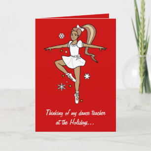De Ballerina van de Leraar van de Dans van het Feestdagen Kaart