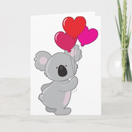 De Ballons van het Hart van de koala Kaart (Voorkant)