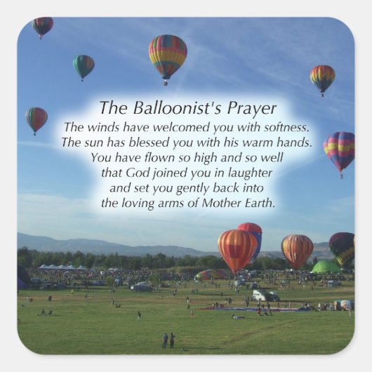 De ballonvaarder's prayer Stickers (Voorkant)