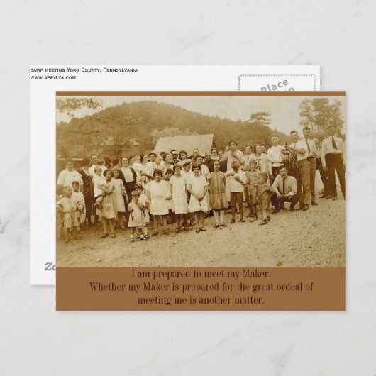 De Banana Bunch: Camp Meeting uit 1930 Briefkaart (Voorkant / Achterkant)