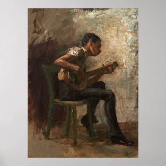 De Banjo Player - Thomas Eakins Fine Art Poster (Voorkant)