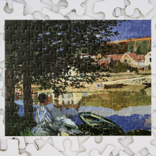 De Bank of the Seine, Bennecourt door Claude Monet Legpuzzel