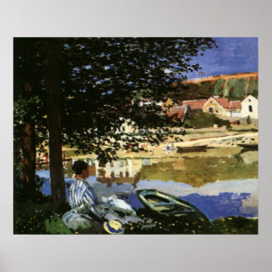 De Bank of the Seine, Bennecourt door Claude Monet Poster