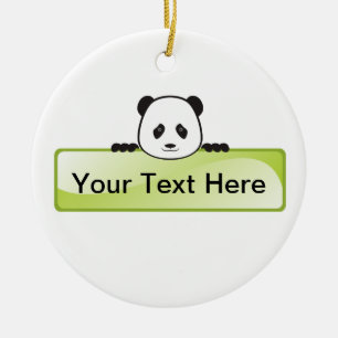 De Banner van de panda Keramisch Ornament