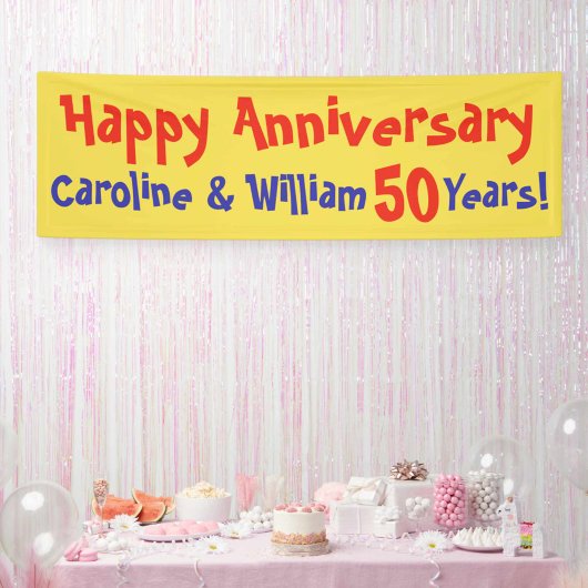 De Banner van het Jubileum met Naam en Aantal