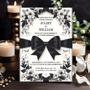 De banners buigen satijn chic lint snijden bruilof kaart