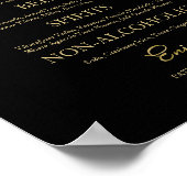 De Bar Elegante Calligrafie Bruiloft Bar Menu Bord Poster (Hoek)