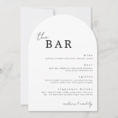 De Bar Minimalist Drink Menu Kaart (Voorkant)