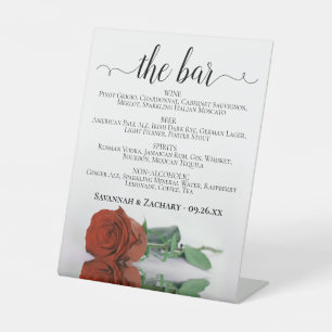 De Bar - Roest Sinaasappel Roos Drinken Menu Bruil Reclamebord Met Voetstuk