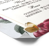 De bar Wedding Bloom Butterfly Floral  Poster (Hoek)