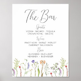 De bar Wedding Wildflowers Floral Ditsy Poster