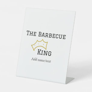 De Barbecue koning kroon naam tekst koken best Reclamebord Met Voetstuk
