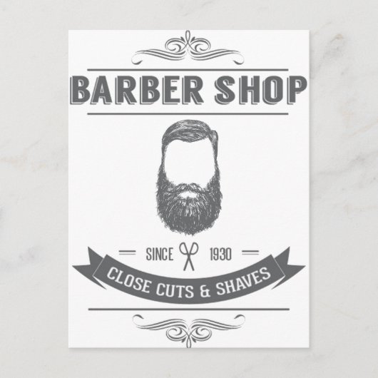 De barberwinkel briefkaart (Voorkant)
